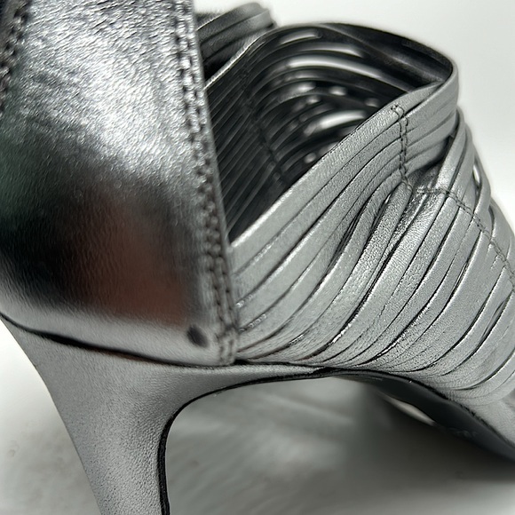 LK Bennet Black Ribbon NWT “Arianna” Silver Stiletto Heel Shoes *Sz 37/US 6*🔥🔥 - Picture 9 of 10